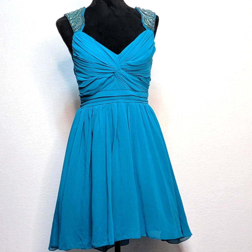 City Triangles Elegant Blue Sleeveless Cocktail Dress SIZE 9.‎ #802